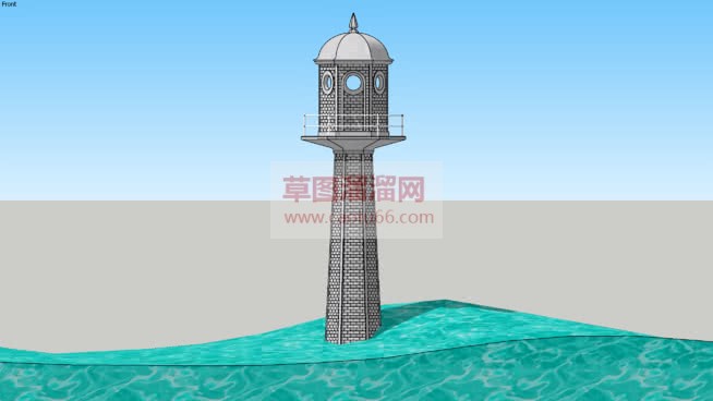 欧式瞭望塔灯SU模型