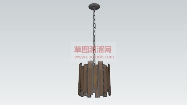 竹制外观吊灯SU模型