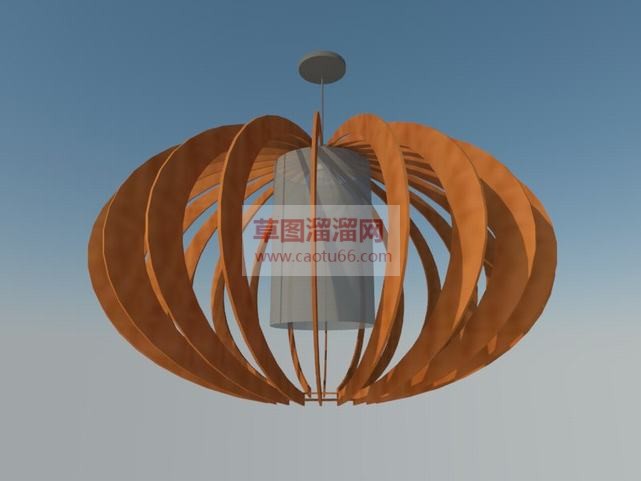 免费木质吊灯SU模型