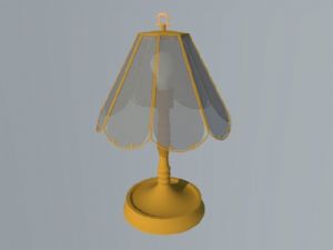 黄铜色台灯桌SU模型