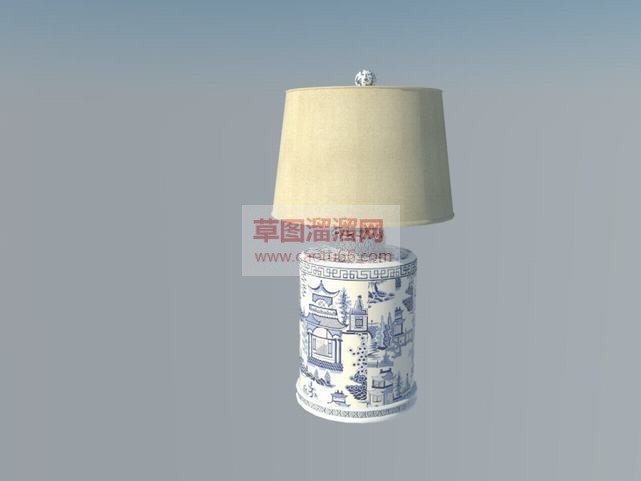 免费青花瓷台SU模型