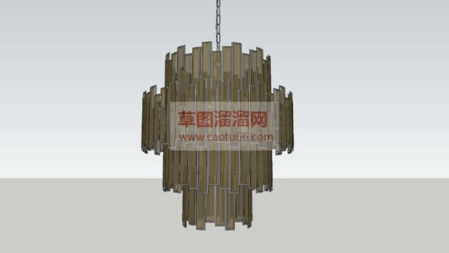 木制装饰吊灯SU模型