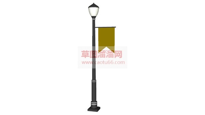 带旗帜的路灯SU模型