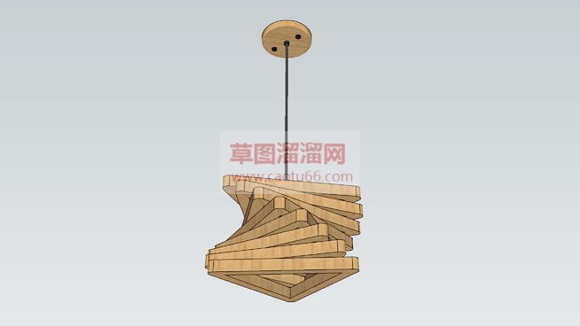 木质装饰吊灯SU模型