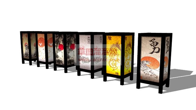 日式灯SU模型