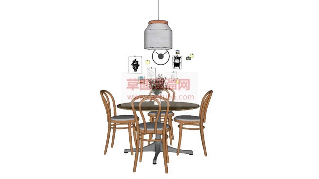 北欧现代木质SU模型