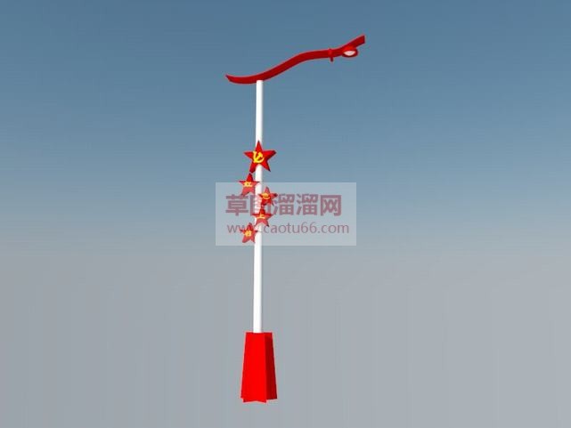 党建红色景观SU模型