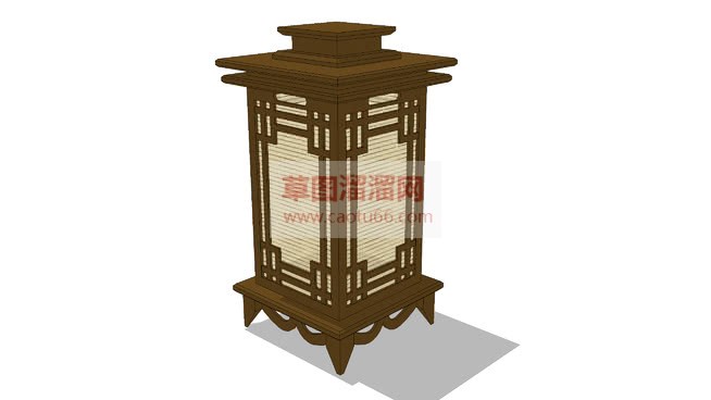 木制纸糊落地SU模型