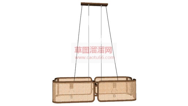 木色简单吊灯SU模型