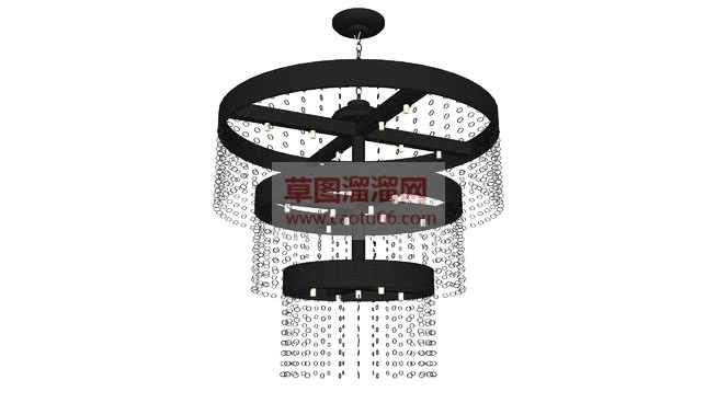大型水晶灯吊SU模型