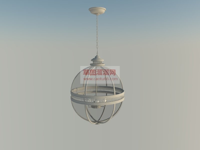 圆形装饰吊灯SU模型