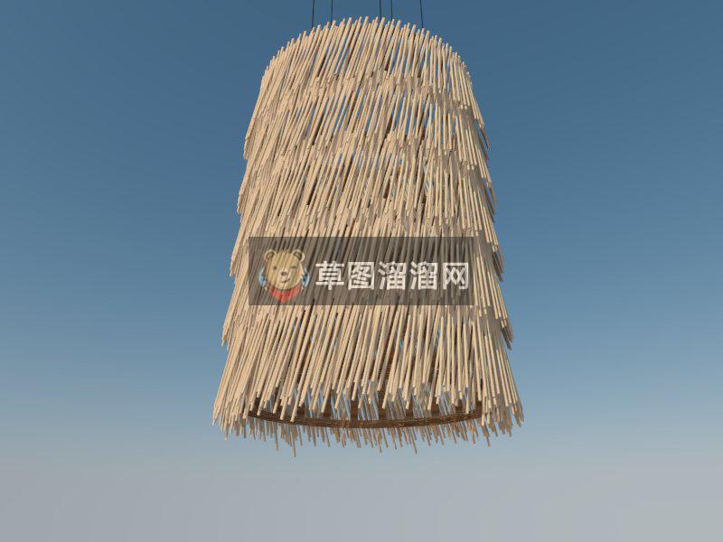 乡村竹简吊灯SU模型