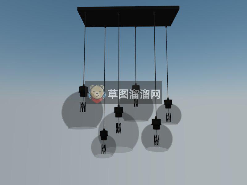 玻璃吊灯SU模型