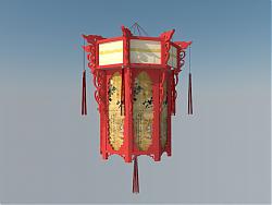 新中式宫灯灯笼SU模型