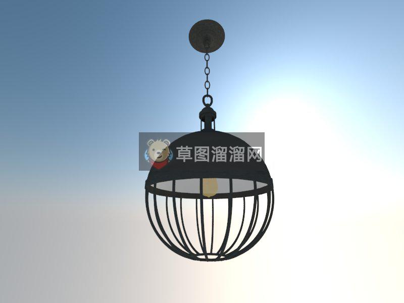 工业风吊灯灯具SU模型