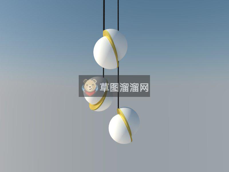 现代装饰小吊灯SU模型