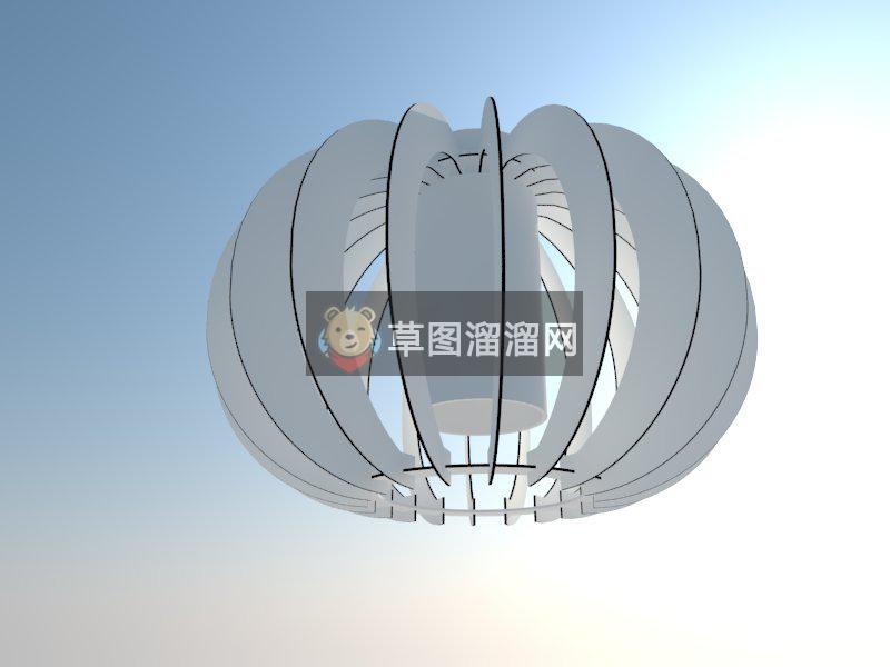白模小吊灯灯具SU模型
