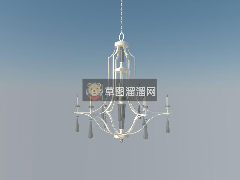 欧式蜡烛吊灯SU模型