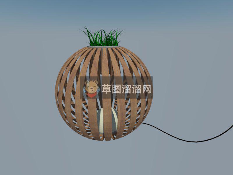 圆形木质装饰SU模型