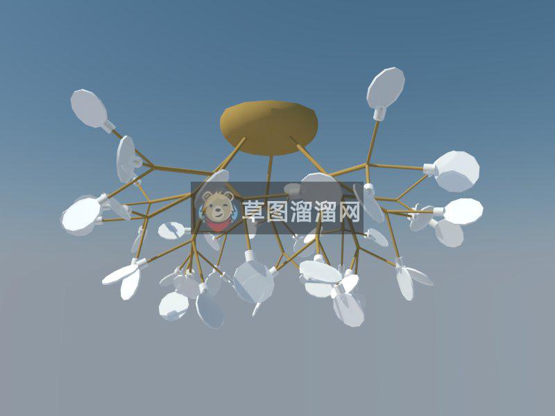 铜陵片吊灯装饰SU模型