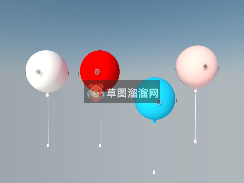气球装饰灯具SU模型