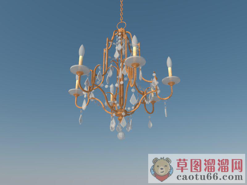 欧式复古吊灯SU模型