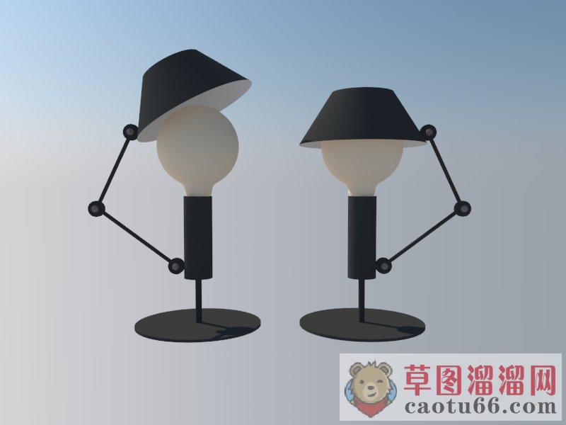 现代台灯桌灯SU模型