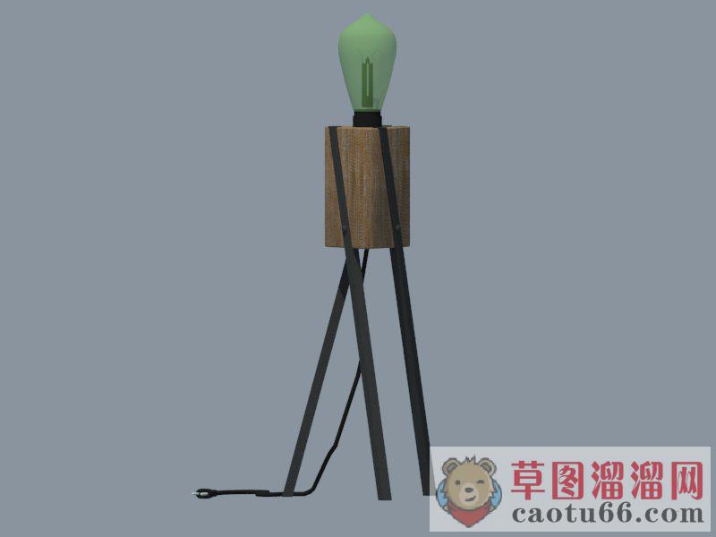 木制落地灯SU模型