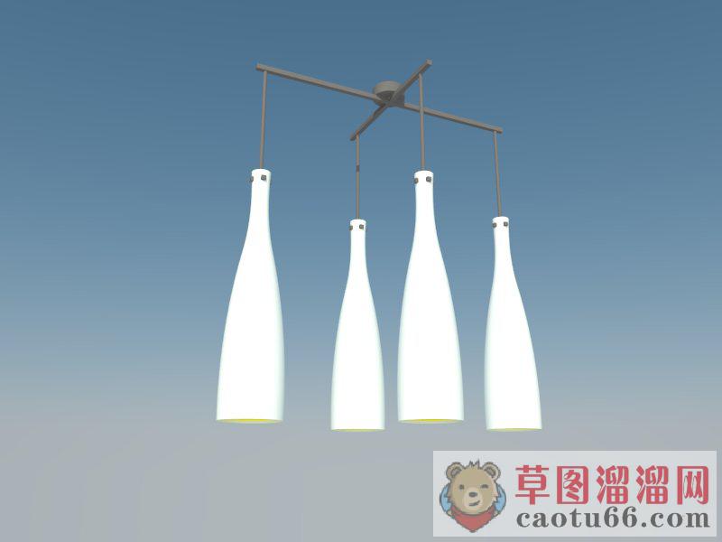 筒状吊灯SU模型