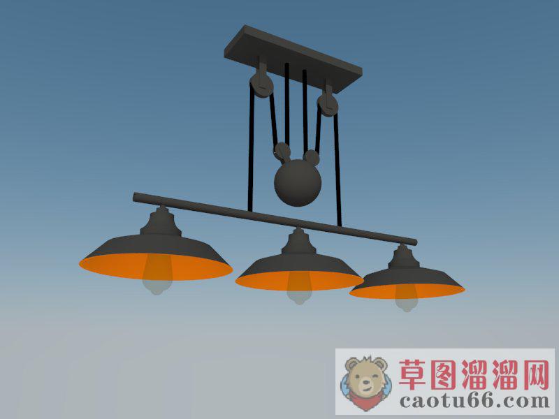 工业风吊灯灯具SU模型