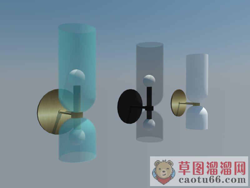 简约玻璃壁灯SU模型