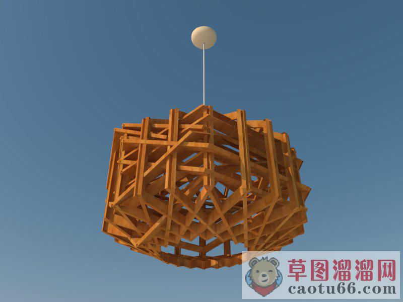 木质吊灯SU模型