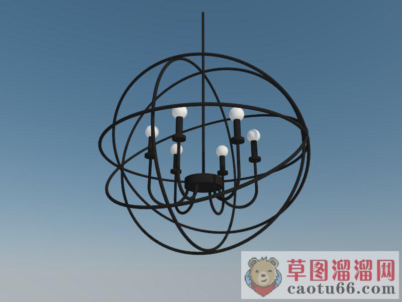 圈形装饰吊灯SU模型