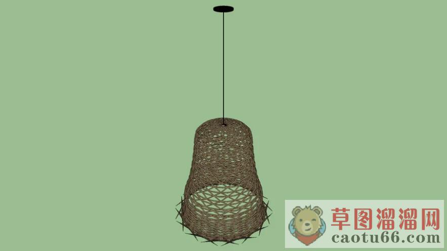藤制小吊灯灯具SU模型