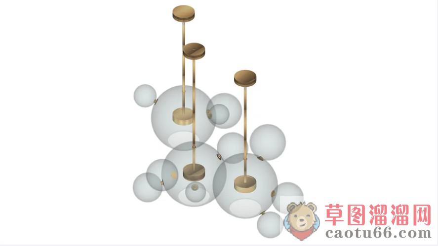 泡泡吊灯灯具SU模型
