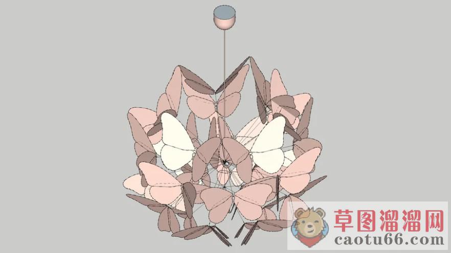 蝴蝶吊灯灯具SU模型