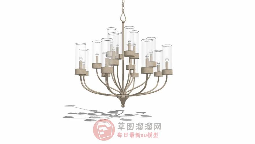 欧式蜡烛吊灯SU模型