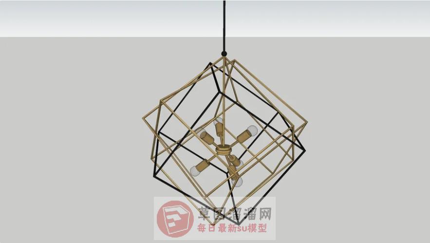 几何小吊灯灯具SU模型