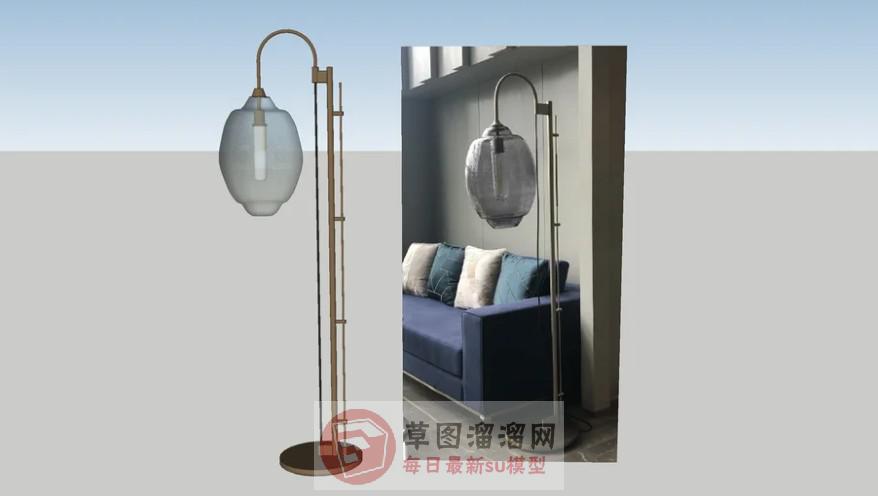 日式落地灯灯具SU模型