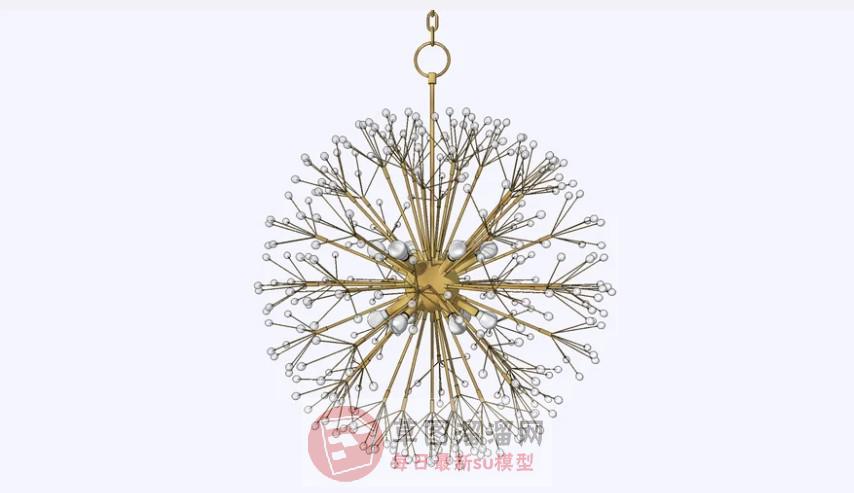 雪花吊灯灯具SU模型