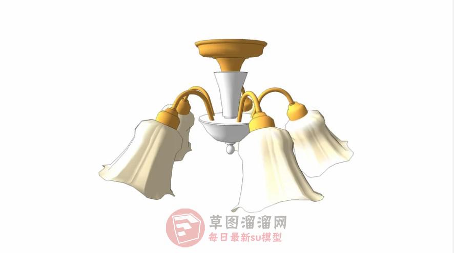 喇叭吊灯灯具SU模型