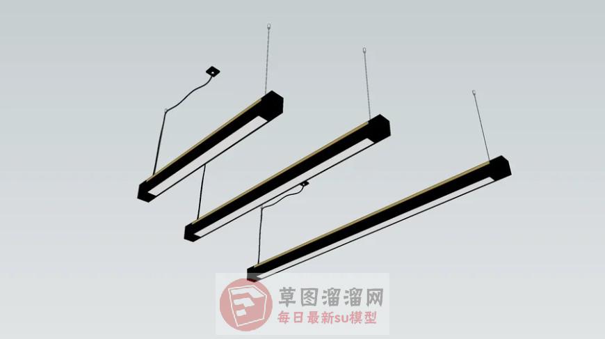 日光灯电条灯具SU模型