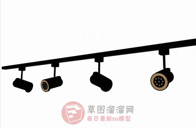 筒灯射灯轨道灯SU模型