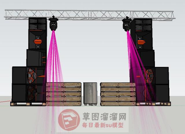 舞台桁架射灯SU模型