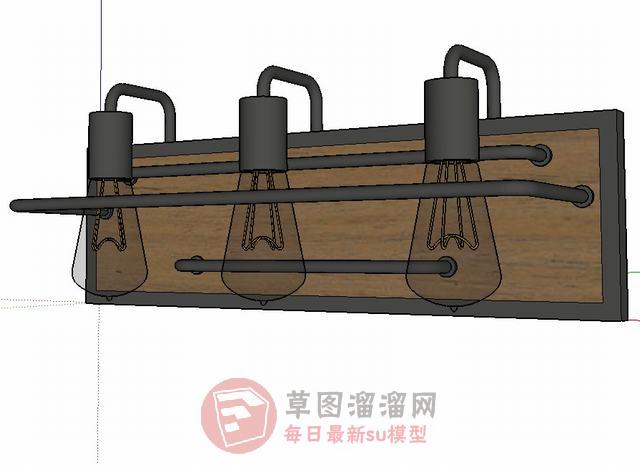 三盏壁灯SU模型