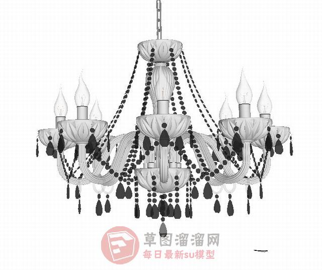 欧式蜡烛台吊灯SU模型