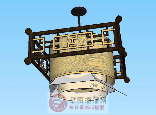 中式吊灯灯具SU模型