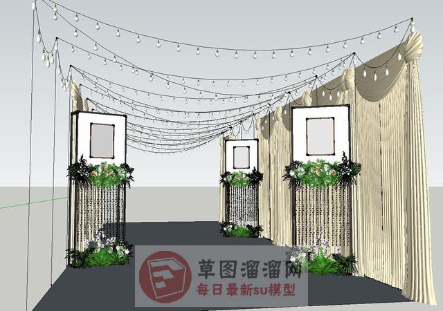 婚庆装饰花架SU模型