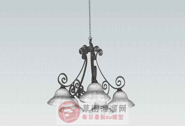 欧式吊灯灯具SU模型