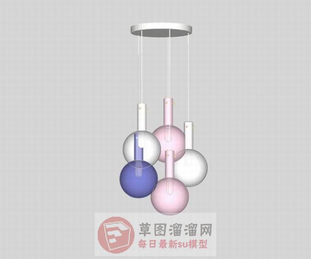 玻璃吊灯灯具SU模型